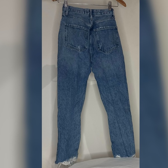 AGOLDE Women’s Jeans Size 22 - High Rise Vintage Skinny Ankle Raw Hem Blue Denim - Picture 3 of 5